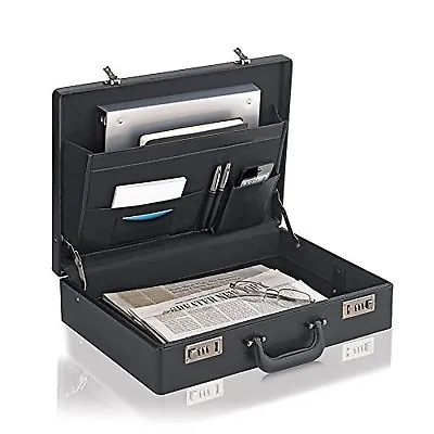Leather Like Briefcase Attache Bag Business Portfolio Men Handbag Hard Case Lock • $82.99