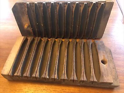 Vtg Wood Wooden Cigar Making Mold Press For 10 Cigars • $50