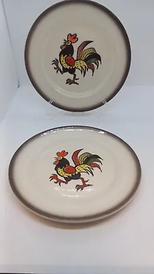 Pair Of Vintage Metlox Poppy Trail Red Rooster Salad Plates • $9.99