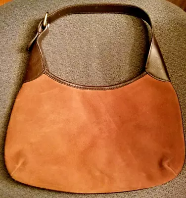 Vintage Banana Republic Genuine Suede & Leather Brown Shoulder Bag Purse • $19