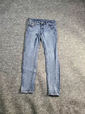 LA STAR LAS Miss Chic Jeans Womens 7 Blue Denim Low Rise Tapered Leg Pants • $9.15