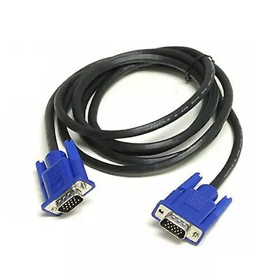 3 Meter VGA Cable D-Sub 15 Pin VGA SVGA PC To TFT LCD Monitor TV Long Lead UK • £3.20