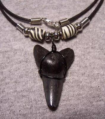 Mako Shark Tooth 1 5/8  Teeth Necklace Fossil Jaw Megalodon Scuba Diver Sharks • $16