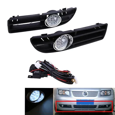 LR Auto BUMPER GRILLE FOG LIGHT LED LAMP FOR VW JETTA BORA MK4 99-04 • $59.80