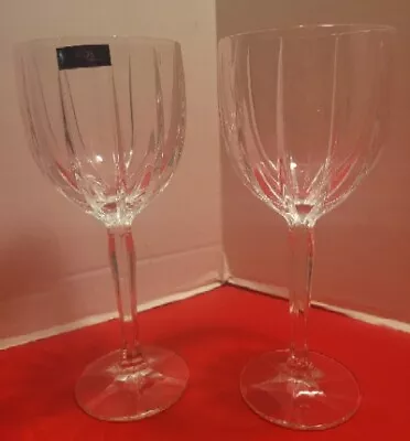 2 Waterford Crystal Marquis Omega All Purpose Wine Goblets Glasses 8 1/2   • $19.99