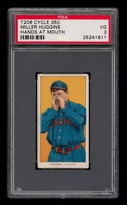 1909-11 T206 Set-Break Miller Huggins Hands At Mouth Cycle PSA 3 VG • $200