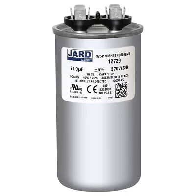 Jard 70.0 UF/MFD +/-6% 370 VAC Run Capacitor 50/60Hz Replaces C107558550031 • $18.70