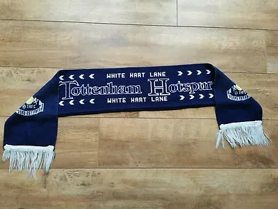 £12 • Buy Vintage Tottenham Hotspur Spurs Double Sided Blue Scarf White Hart Lane 