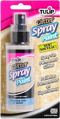 Tulip Fabric Spray Paint 4oz-Glistening Gold Glitter FSP2-26570 • £15.24