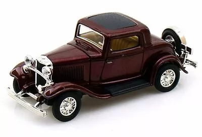 1932 Ford 3-Window Coupe Burgundy Yatming 94231 1/43 Scale Diecast Model Toy Car • $9.67