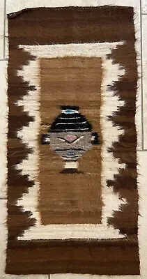 Vintage MCM 1950s Handmade Brown Turkish Woven Tapestry 38” X 18” • $199.99