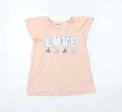 Maggie & Zoe Girls Pink Cotton Basic T-Shirt Size 7-8 Years Round Neck Pullover • £3.75