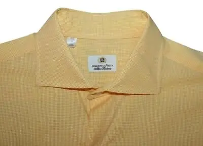 $49.95 • Buy Domenico Vacca Mens Yellow Plaid Long Sleeve Button Down Shirt Italy 15.5/39