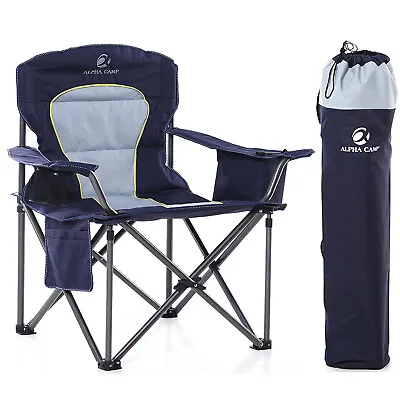 Oversize Camping Chairs Heavy Duty Outdoor Patio Garden Folding Beach Chair UK • £34.30