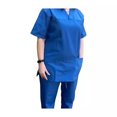 Unisex Scrub Tunic & Trouser Suit Set Hospital Medical Doctor Nurse Dentist • £17.99