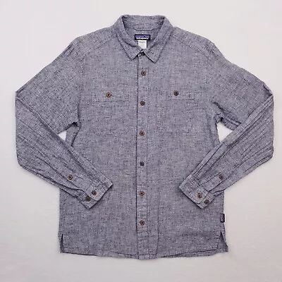 Patagonia Shirt Mens Small Gray Hemp Button Up Long Sleeve Hipster Lightweight • $29.99