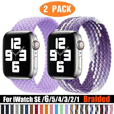 $10.44 • Buy For Apple Watch Braided Solo Loop Band Strap 38 44 49mm IWatch Series 8 7 6 5 SE