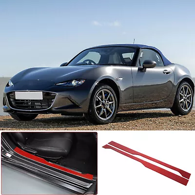 Red Carbon Fiber Door Plate Scuff Sill Panel For Mazda MX-5 Miata 2016-2023 • $49.99