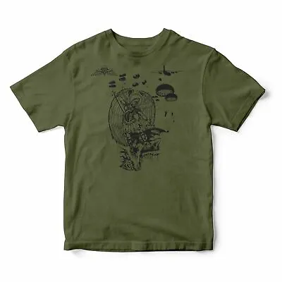 Armed Forces St Michael Patron Saint Of Paratroopers  - British Wings T-Shirt • $24.88