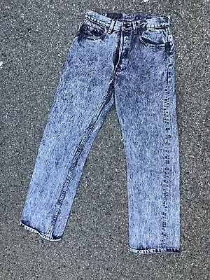 Vintage Levis 505 Jeans Mens 31 X 30 Acid Wash Denim Black Gray Tag USA • $35