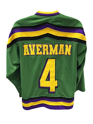 Les Averman 4 Ducks Hockey Jersey Embroidered Costume Mighty Movie Uniform • $35.78