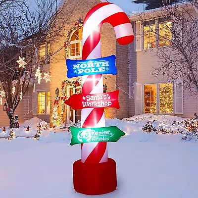 $40.59 • Buy 8ft Christmas Inflatable Candy Canes LED Blow-up Outdoor Yard Lawn Decoration