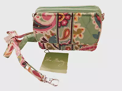 Vera Bradley All In One Crossbody Wristlet Shoulder Purse Tutti Frutti Green NEW • $20