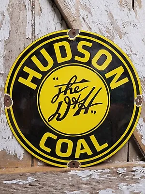 Vintage Hudson Coal Porcelain Sign Delaware Railway Train Mining D&h Railroad • $239.46