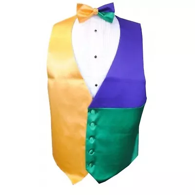 Mardi Gras Block Party Tuxedo Vest And Bow Tie • $148.50