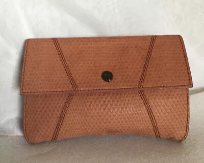$49 • Buy OROTON Light Orange Leather Bag Organiser/Clutch Bag / Handbag With Dustbag