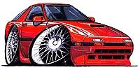 1986-1991 RX-7 Red Cartoon T-shirt Turbo II 2 Mazda Rx7 Rotary In Sizes S-3XL • $20.42