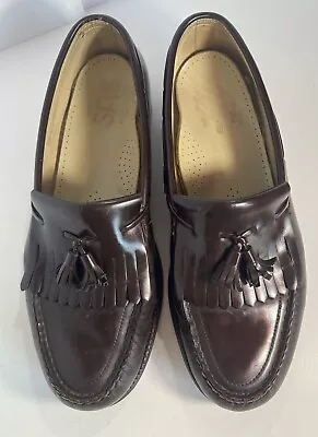 SAS Brown Leather Tassel Kilt Sip On Loafer Shoes Size 10 Men's • $24.99