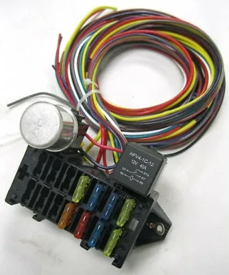 8 Circuit Basic Wire Harness Fuse Box Street Hot Rat Rod Wiring Car Truck 12v  • $47.65