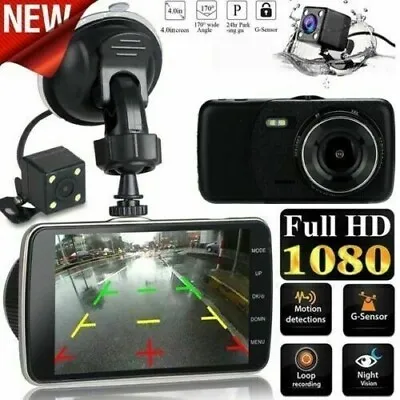 $59.99 • Buy 1080P HD  Car Dash Camera Recorder LCD Dual Lens DVR Front And Rear Reverse Cam