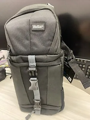 Vivitar DSLR Camera Camcorder Sling Backpack Carry On Travel Bag Black Green • $15