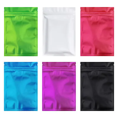 100pcs Durable Flat Metallic Mylar Foil Bags Zipper Seal Pouch Reclosable Glossy • $12.95