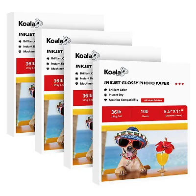 400 Sheets Koala Inkjet Printer Photo Paper 8.5x11 Glossy 36 Lb DIY Bag Brochure • $33.99