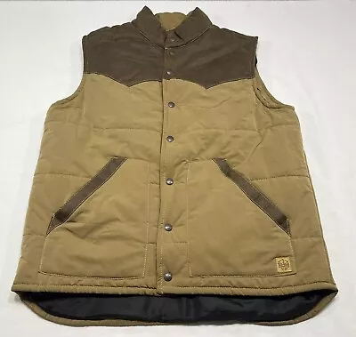 Red Head Ranch Canvas Vest Men's Large Brown Cotton Western Button Snaps • $29.99