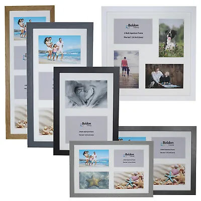 £12.50 • Buy Multi Aperture Photo Picture WOOD Frames Holds 2, 3 Or 4 Photos Various Sizes 