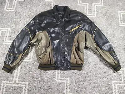VTG Pelle Pelle MB Soda Club Leather Jacket Mens 44 Black Marc Buchanan Hip Hop • $399.77