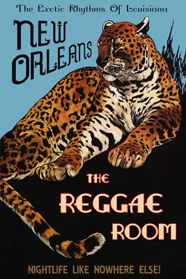 New Orleans Leopard Reggae Music Louisiana Rhythms Vintage Poster Repro FREE S/H • $28.64