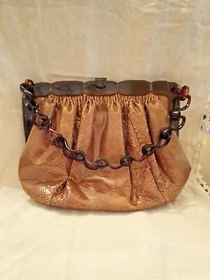 Vintage Snake Skin Caggiano Florence Italy Handbag Womens Brown Made In Italy • $30