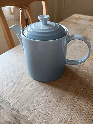 ⭐Super LE CREUSET Stoneware Grand Teapot 1.3L Coastal Blue Excellent! • £45