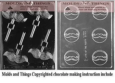 Mustache Cookie Chocolate Candy Mold And Mustache Lolly Chocolate Candy Mold • $9.20