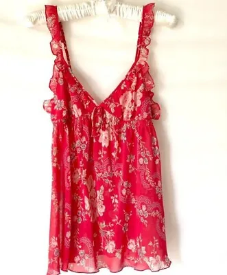 Victoria’s Secret Babydoll Camisole Tank Sheer Floral Pink Size Small  • $18