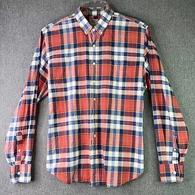 J Crew Mens L Summer Plaid Shirt Cotton Button Down Long Sleeve MS7 • $7.84