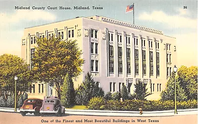 C.1940 Midland County Court House Midland TX Post Card Linen • $7
