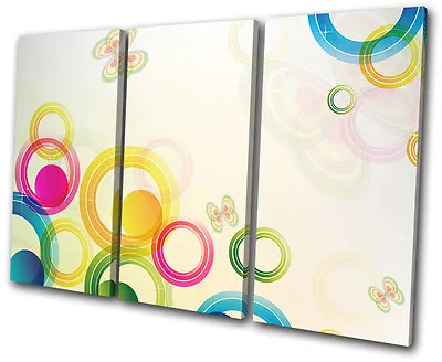 Abstract Vector Colourful Floral TREBLE CANVAS WALL ART Picture Print VA • $94.99