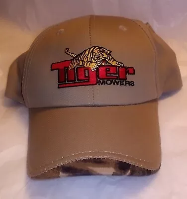 Tiger Mowers Hat Cap Tan Adjustable Baseball Strapback Lawnmower Camouflage  • $9.99