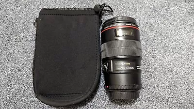 Canon EF 100mm F/2.8 L Macro IS USM Lens  + Adaptor For Ring Flash. Excell Cond. • £475